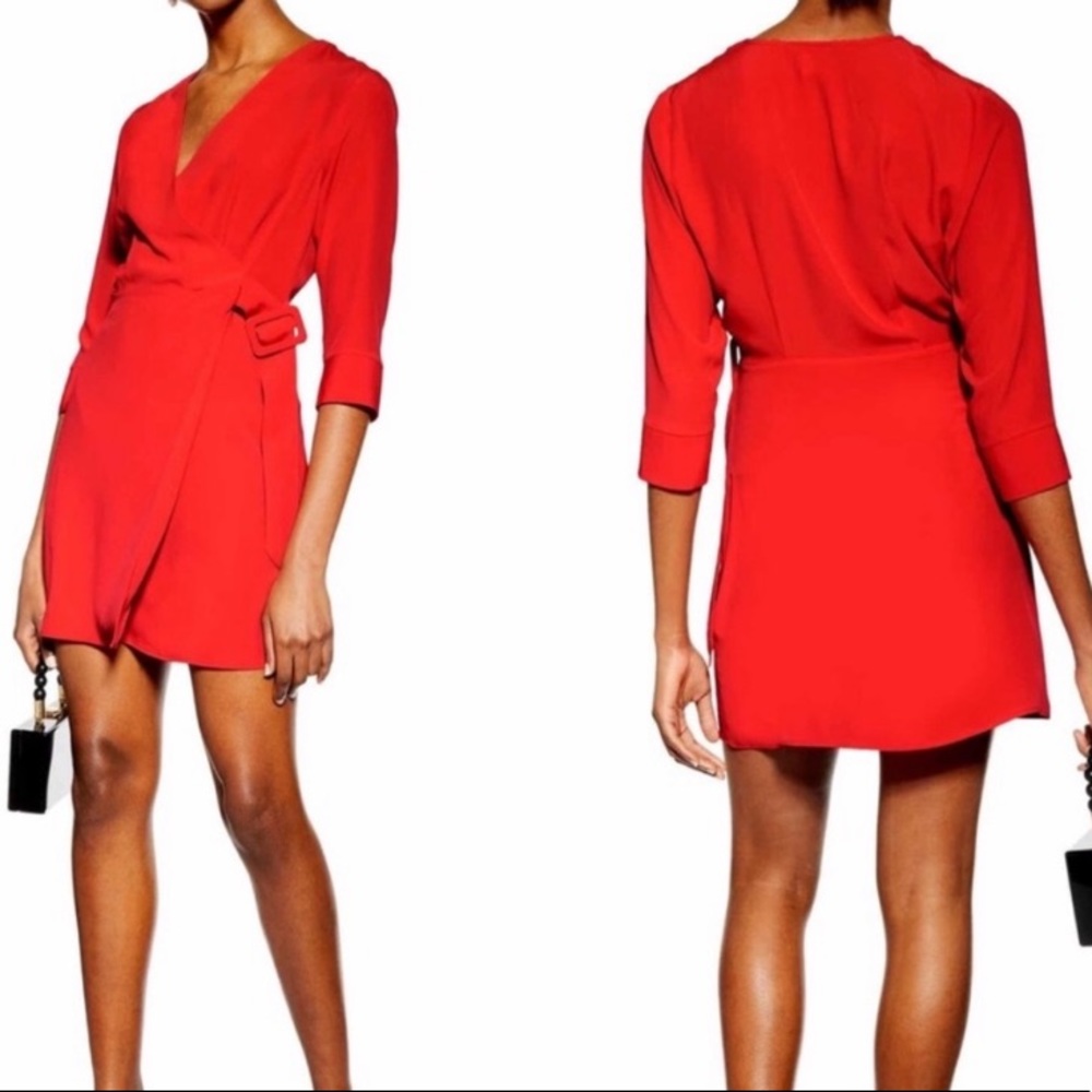 Topshop wrap buckle dress size US 6